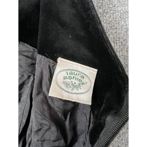 Laura Ashley Dress 0/2 Vintage Black Velvet Beaded Embroidered Sheath Cocktail - Picture 4 of 9